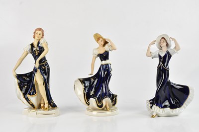 Lot 1420 - ROYAL DUX; three ceramic figures including an...