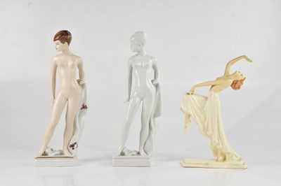 Lot 1421 - ROYAL DUX; an Art Deco model of a scantily...