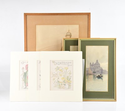 Lot 1740 - NERETTI; a pair of watercolours, Venetian...