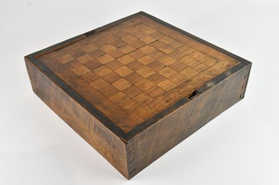 Lot 1388 - An inlaid table top games tables, the chess...
