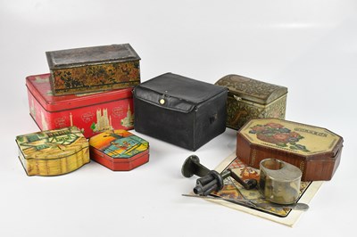 Lot 1407 - A collection of vintage biscuit tins,...
