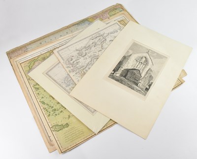 Lot 1683 - A collection of hand tinted maps, including...