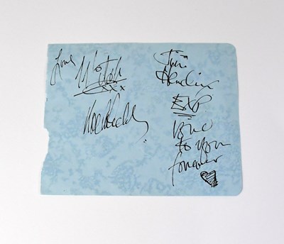 Lot 524 - JIMI HENDRIX; an autograph book page bearing...