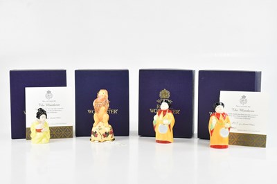 Lot 216 - ROYAL WORCESTER; four candle snuffers...
