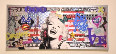 Lot 1643 - MISS MASH; mixed media on sheet metal,...