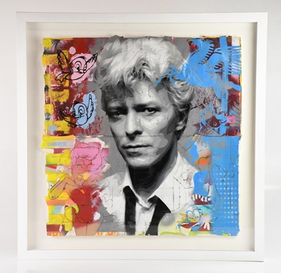 Lot 166 - LHOUETTE; mixed media, 'Bowie', signed left...