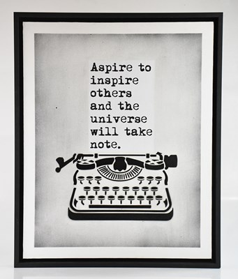 Lot 167 - WRDSMTH; spray paint on canvas, 'Aspire to...