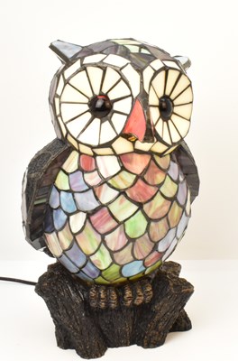 Lot 109 - A modern Tiffany style leaded glass lamp in...