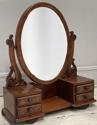 Lot 1160 - A Victorian mahogany dressing mirror with four...