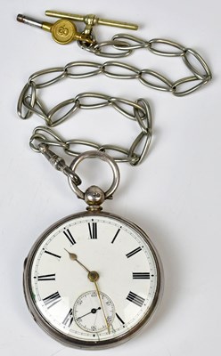 Lot 876 - A hallmarked silver open face key wind pocket...