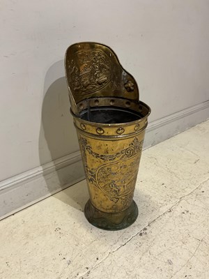 Lot 1350 - A 19th century French brass grape hod with...