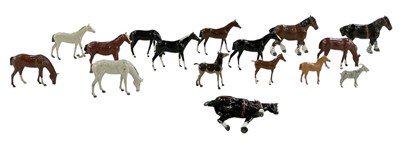 Lot 455 - Sixteen small vintage hand painted lead...