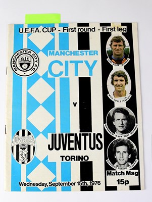 Lot 799 - MANCHESTER CITY; v Juventus 1976, programme...