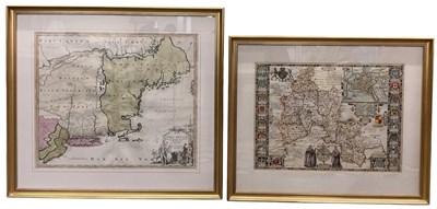 Lot 207 - JOHN SPEED; a 17th century double sided hand...