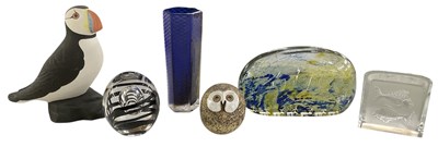 Lot 675 - A modern contemporary blue studio glass...