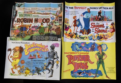 Lot 2141 - WALT DISNEY; four British quad posters...