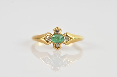 Lot 621 - A yellow metal diamond set five stone dress...