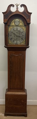 Lot 141 - A late George III Scottish oak longcase clock,...
