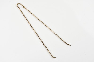 Lot 1565 - A yellow metal curb link chain (af), length...