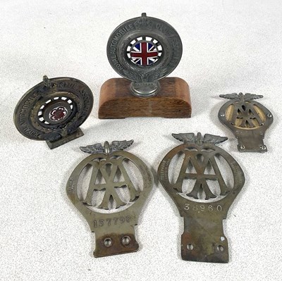 Lot 119 - THE AA; an early brass badge numbered 38960,...