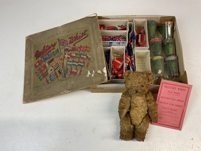 Lot 110 - A small vintage gold plush teddy bear, unnamed,...