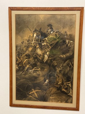 Lot 296 - LUCY KEMP-WELCH (1869-1958); charcoal study,...