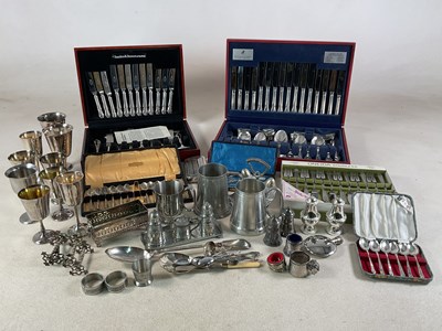 Lot 154 - A quantity of silver plated and stainless...