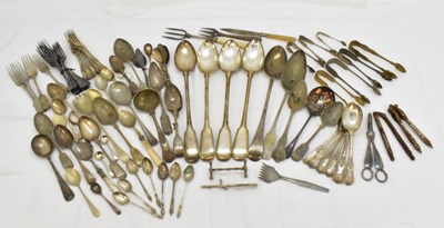 Lot 1015 - A quantity of silver plated cutlery comprising...