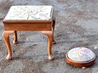 Lot 1672 - A Victorian walnut footstool