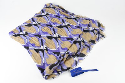 Lot 1180 - LOUIS VUITTON; a large cashmere brown, purple...
