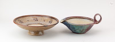 Lot 306 - JOHN CALVER (born 1947); a stoneware footed...