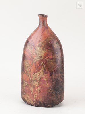 Lot 32 - ANNE JAMES (1937-2025); a flattened raku...