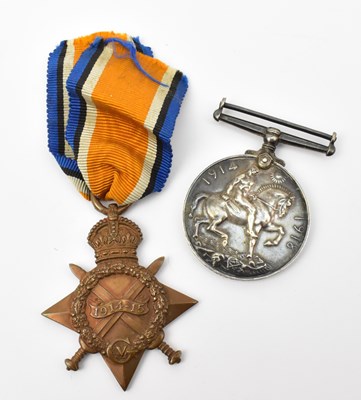 Lot 357 - A WWI British War Medal and 1914-15 Star with...