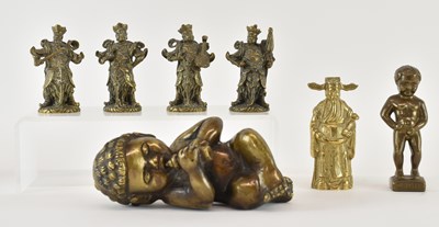 Lot 517 - A set of four early 20th century Chinese brass...