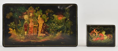 Lot 331 - A vintage Russian papier-mâché and lacquered...