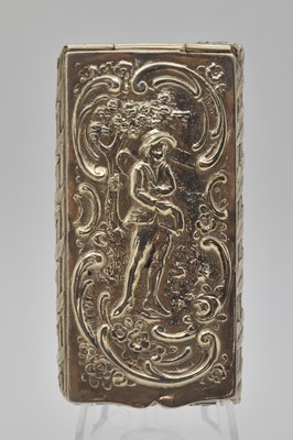 Lot 1084 - An 800 grade silver rectangular snuff box,...