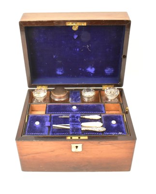 Lot 310 - A 19th century lady's wooden travel vanity box,...