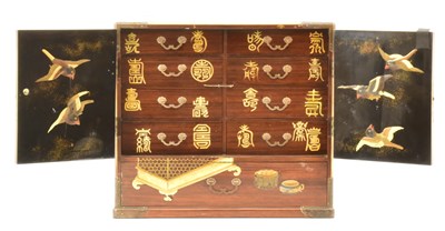 Lot 503 - An early 20th century Oriental tabletop chest,...