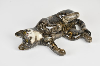 Lot 1422 - WINSTANLEY; a model of a cat lying down,...