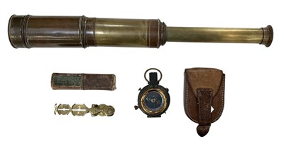 Lot 308 - A WWI period military compass, in fitted brown...