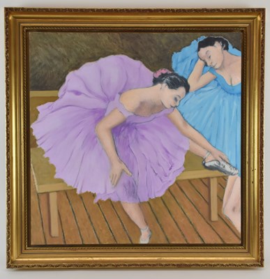 Lot 231 - UNATTRIBUTED; oil on canvas, portrait of two...