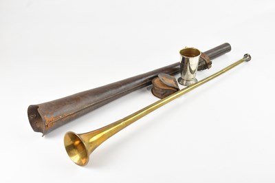 Lot 1424 - J HIGHAM, MANCHESTER: a leather cased brass...
