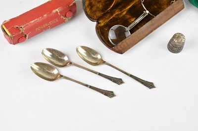 Lot 33 - A cased set of six Victorian silver plated...