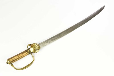 Lot 496 - An 18th century Continental hunting hanger,...