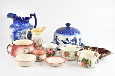 Lot 1503 - An ironstone cheese dish and cover, together...
