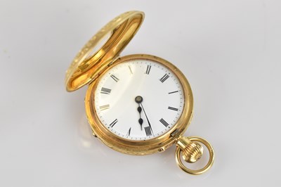 Lot 1131 - A good 18ct yellow gold crown wind half hunter...