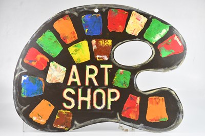 Lot 1216 - A painted wooden sign, 'The Art Shop', 81 x 60cm.