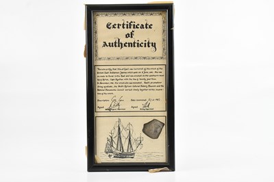 Lot 525 - MILITARY ARTIFACT; a framed montage...