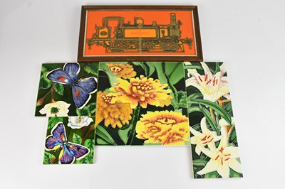 Lot 1512 - A group of five decorative modern tiles,...