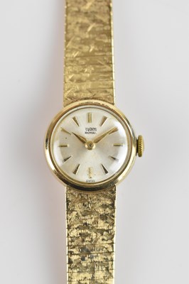 Lot 1037 - TUDOR; a lady's 9ct gold cased wristwatch, the...